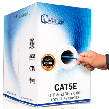 Cat5e Riser Bare Copper Cable - UTP 24AWG 1000ft 350MHz ETL Listed