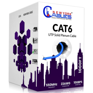 1000ft Cat6 Plenum CCA Cable UTP CMP Rated 23 AWG 550 MHz Pull Box