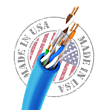  Cat6 Plenum ETL Listed Cable UTP 23 AWG Pure Copper Cable  1000ftbox blue