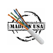 CAT5E Plenum 24AWG UTP 4 Pair Solid Bare Copper 350MHz UL Listed USA Made