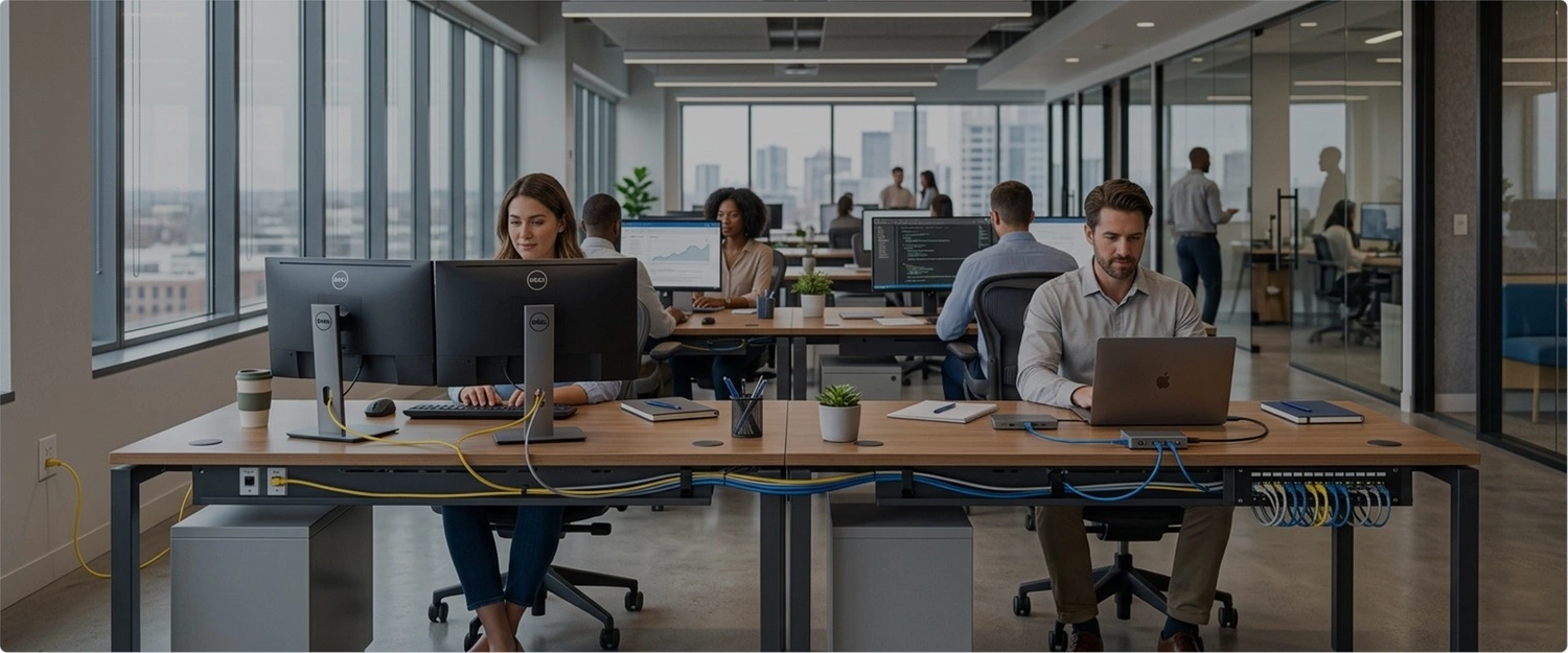 Modern office networking setup