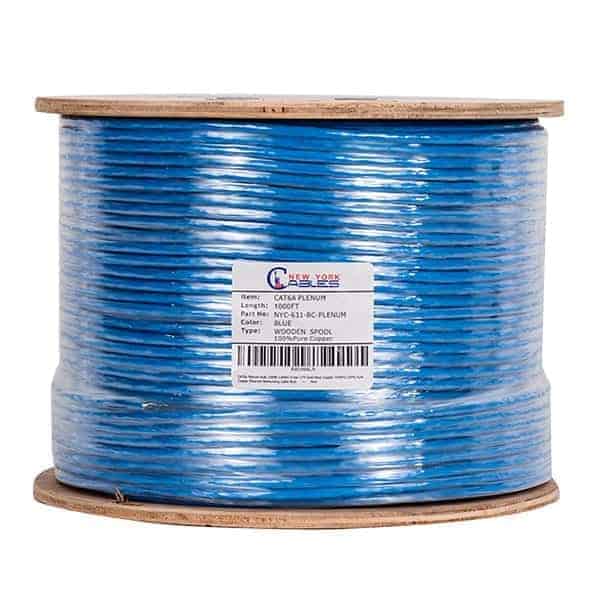 23AWG 1000ft Bulk Ethernet Cable High Bandwidth & Stable Performance UTP Available in Multi Colors CAT6A Plenum CMP Black 750MHz Certified 100% Pure Solid Bare Copper Quality Tested