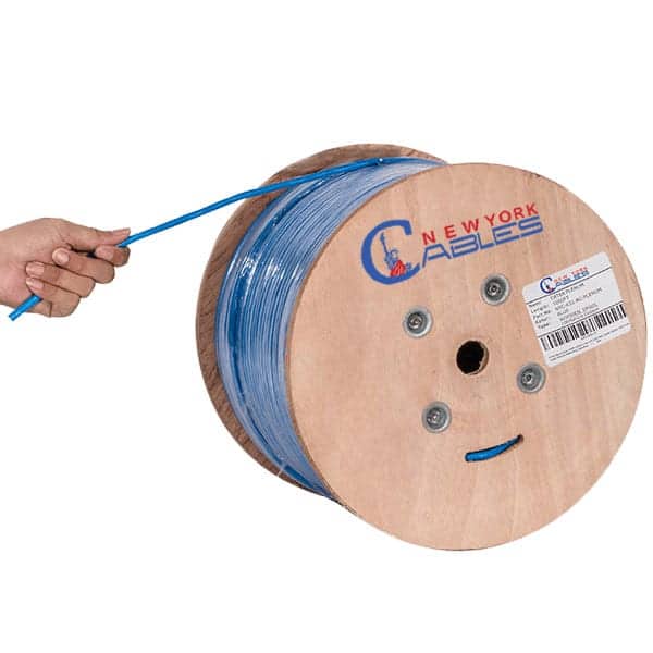 750Mhz Blue Cat6a Plenum 1000ft CMP Rated Pure Copper Solid Ethernet Cable 10 Gigabit Ethernet Cable Unshielded Twisted Pairs 6a UTP iTechCables 23AWG 