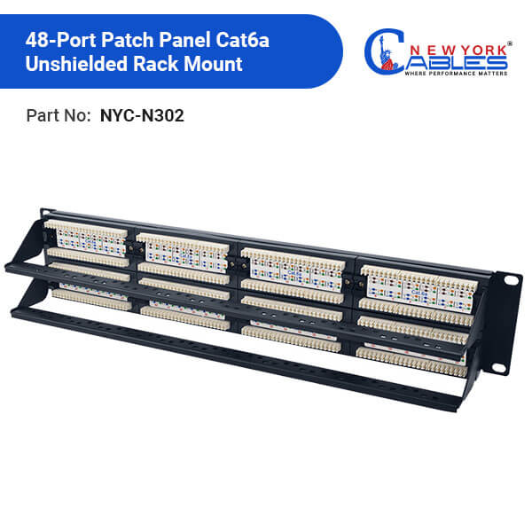 Cat6a-Patch-Panel-48-Port-Unshielded-Horizontal-Rack