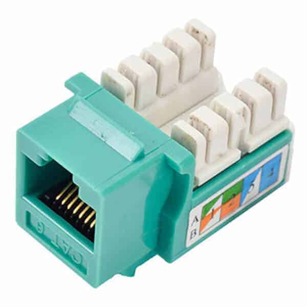 Green BoltLion BL-696283 Cat6 RJ45 Keystone Jack in Punch-Down Stand, UTP/UL Listed for Home/Offices/Hotels/Schools 50 Pack