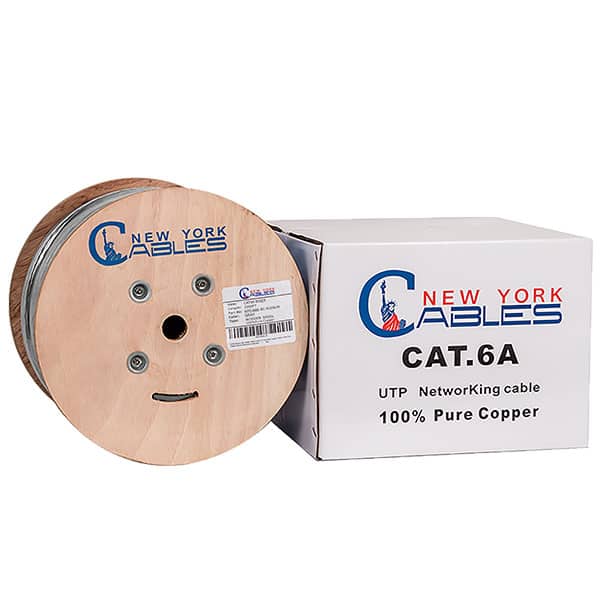 Gray Cat6a Riser Pure Copper 1000ft UTP 750MHz Cable4th