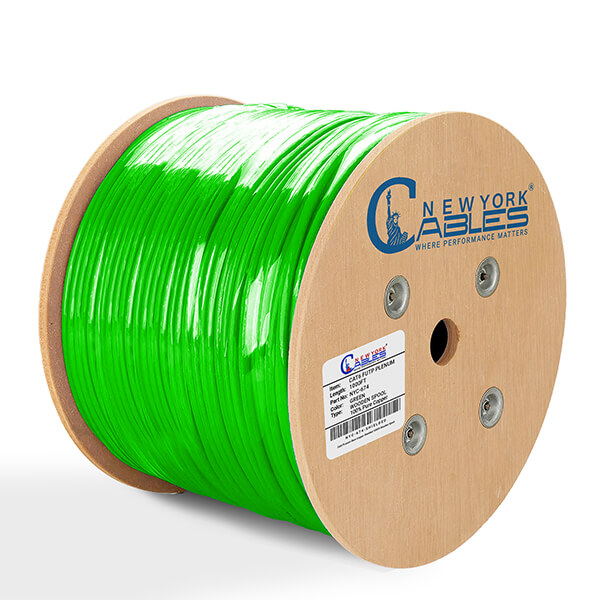Bulk-Cat6-Plenum-Shielded-Solid-Copper-1000ft-CMP-FUTP-550-Mhz-CableGreen-1